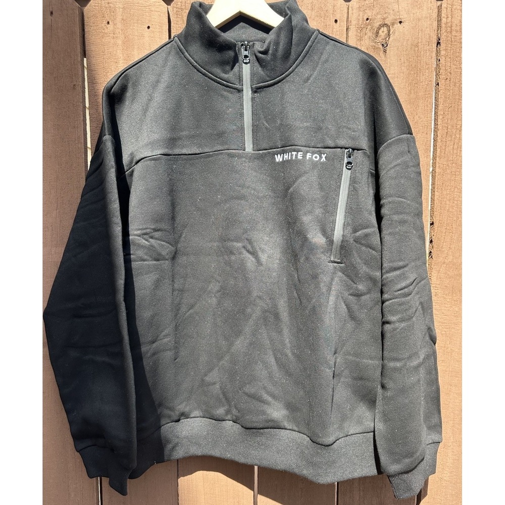 White‎ Fox Women Size M/L Where Did You Go Zip Front Sweater Jacket Black